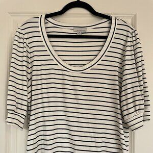 Allison Joy Striped Puff Sleeve Top